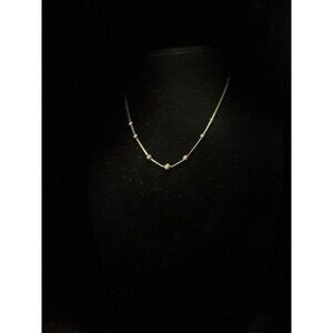 A48 Silver Tone Necklace Movable Beads With Lobster Claw Clasp Minimalist